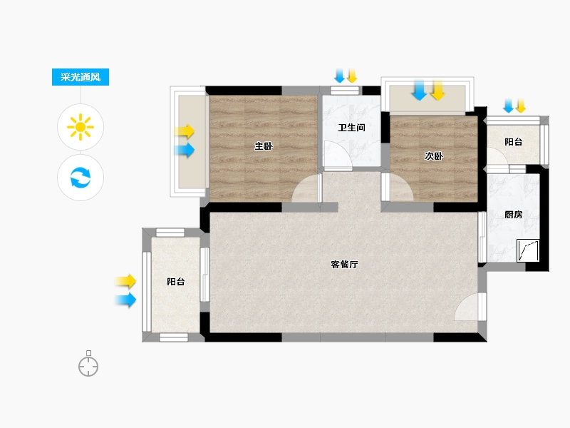 四川省-成都市-融和苑-55.08-户型库-采光通风