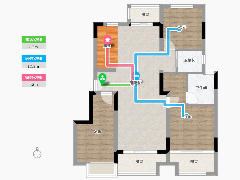 重庆-重庆市-中骏弘阳樾景台-81.55-户型库-动静线