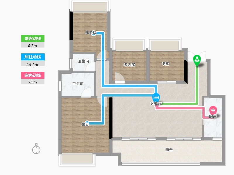 重庆-重庆市-升伟云熙台-106.90-户型库-动静线