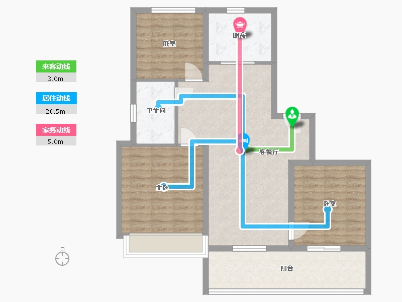 江苏省-徐州市-万科·潮鸣-89.21-户型库-动静线