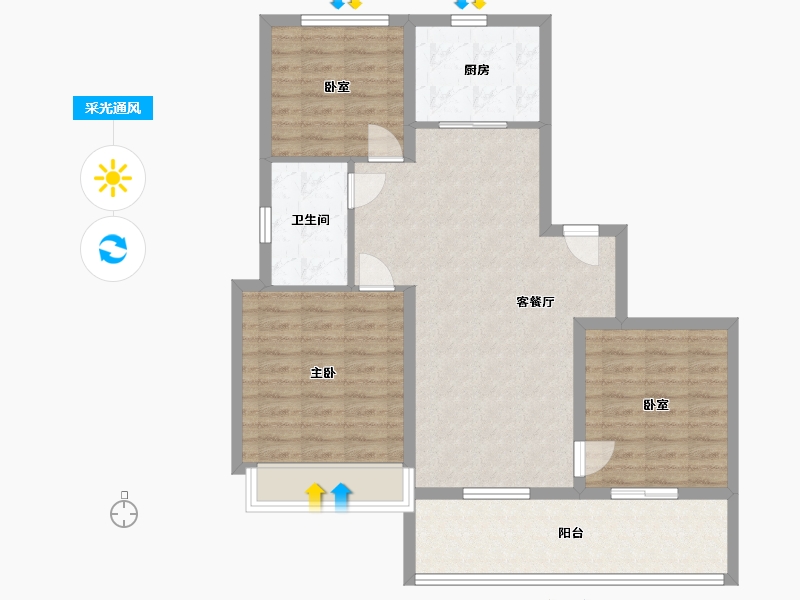 江苏省-徐州市-万科·潮鸣-89.21-户型库-采光通风