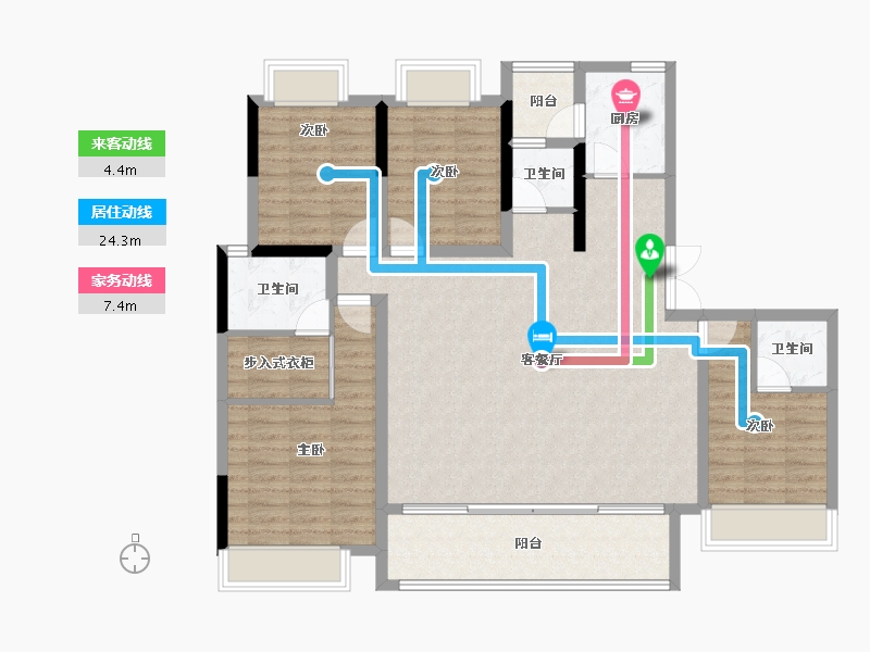 重庆-重庆市-升伟云熙台-118.45-户型库-动静线