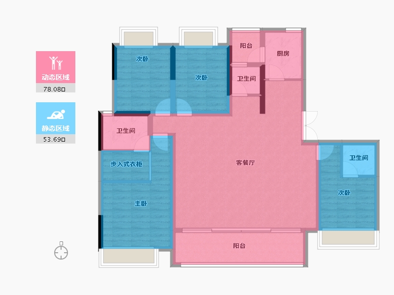 重庆-重庆市-升伟云熙台-118.45-户型库-动静分区