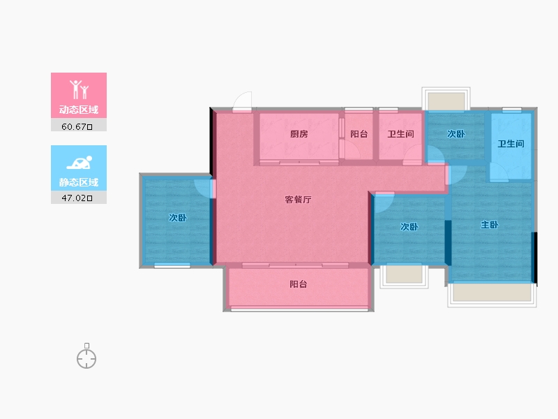 重庆-重庆市-葛洲坝御湖蘭园-95.56-户型库-动静分区