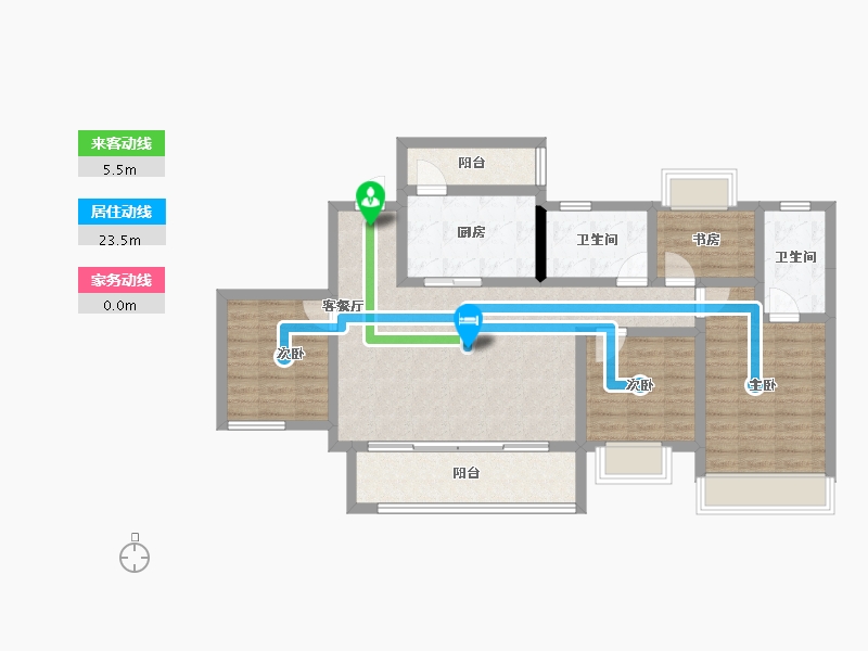 重庆-重庆市-葛洲坝御湖蘭园-96.06-户型库-动静线