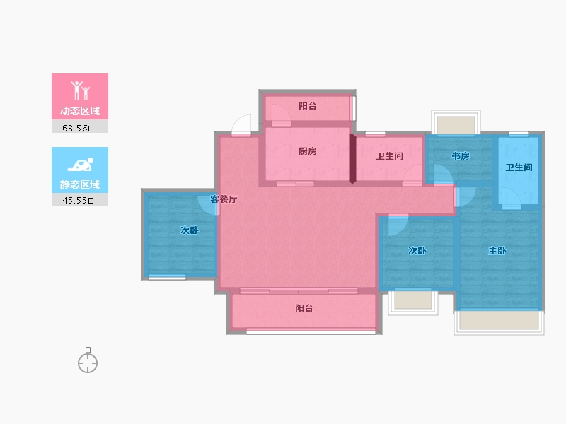 重庆-重庆市-葛洲坝御湖蘭园-96.06-户型库-动静分区