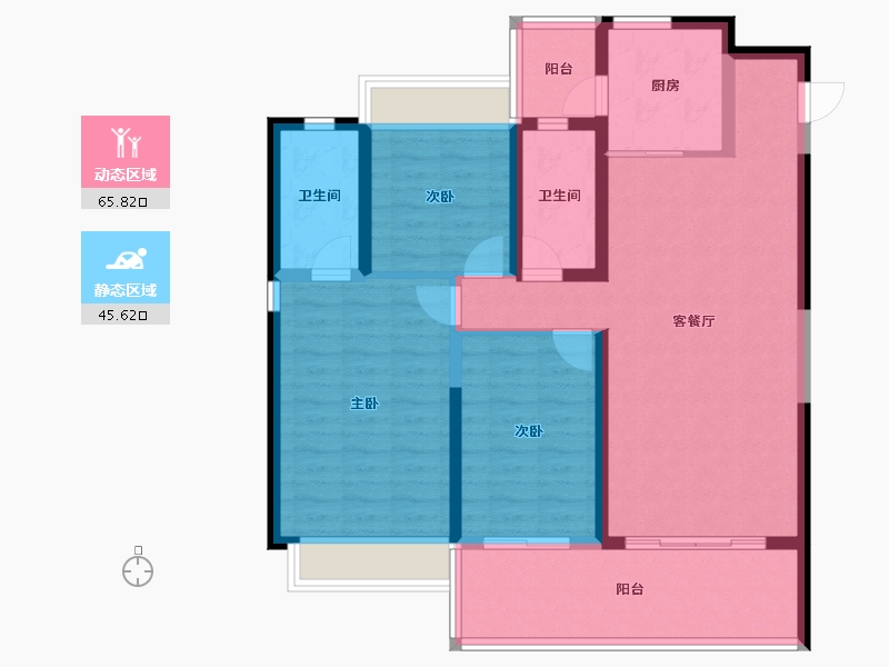 云南省-昆明市-华飞新域宸璟-99.54-户型库-动静分区