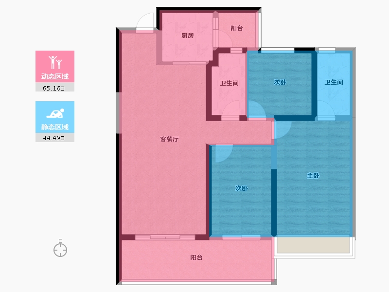 云南省-昆明市-华飞新域宸璟-98.03-户型库-动静分区