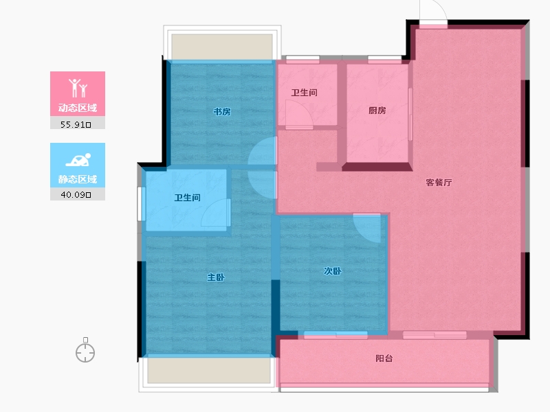 浙江省-绍兴市-樾芯城-86.46-户型库-动静分区