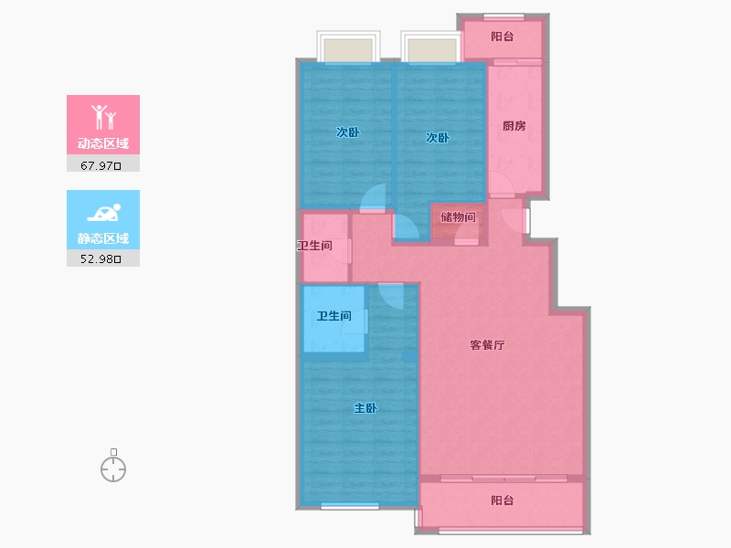 北京-北京市-马家堡路23号院-120.00-户型库-动静分区