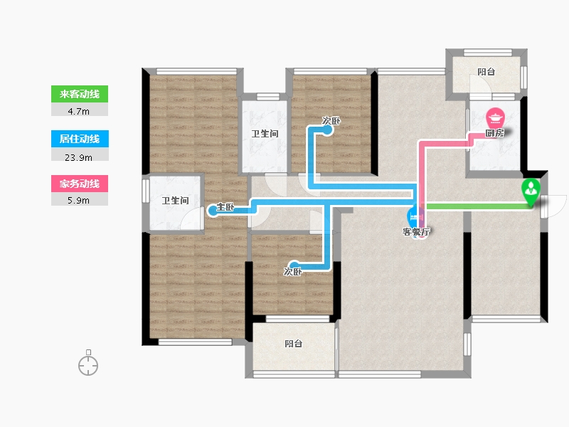 广东省-惠州市-云峰花园-106.00-户型库-动静线