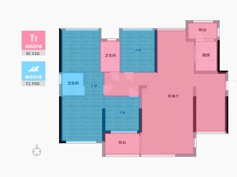 广东省-惠州市-云峰花园-106.00-户型库-动静分区