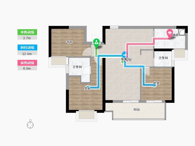 江苏省-徐州市-金地格林世界-77.60-户型库-动静线