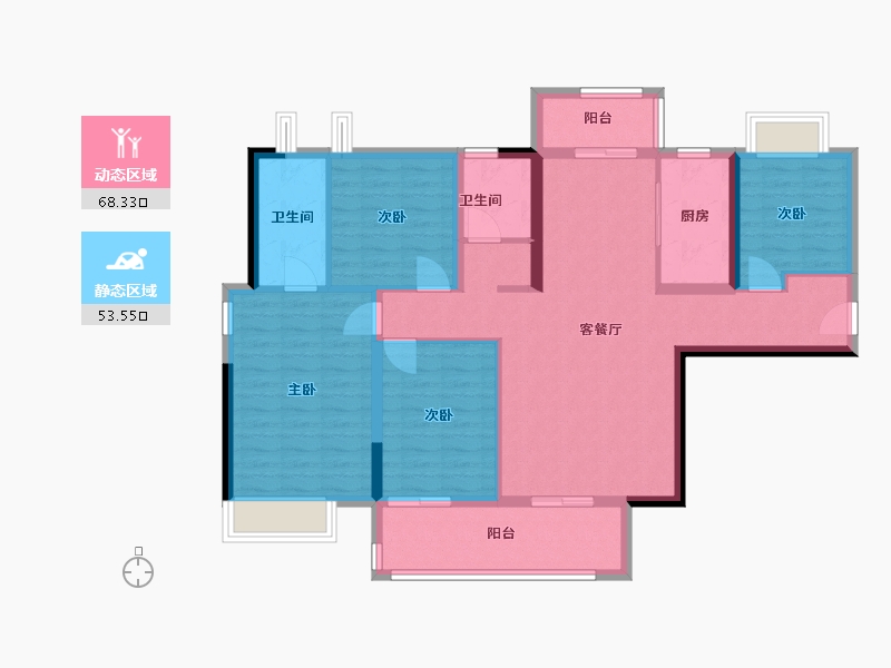 云南省-昆明市-招商雍和府-109.12-户型库-动静分区