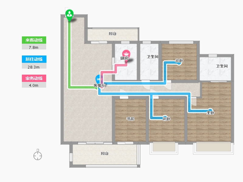 河南省-南阳市-建业城-125.00-户型库-动静线