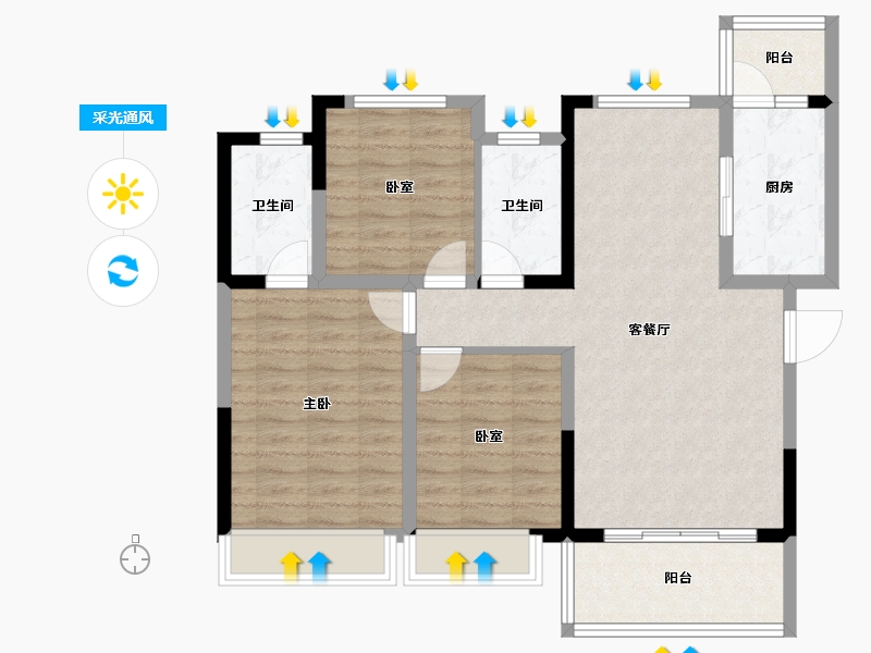 四川省-成都市-城投锦澜悦山-87.60-户型库-采光通风