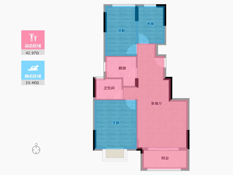 浙江省-金华市-铭扬华府-66.00-户型库-动静分区