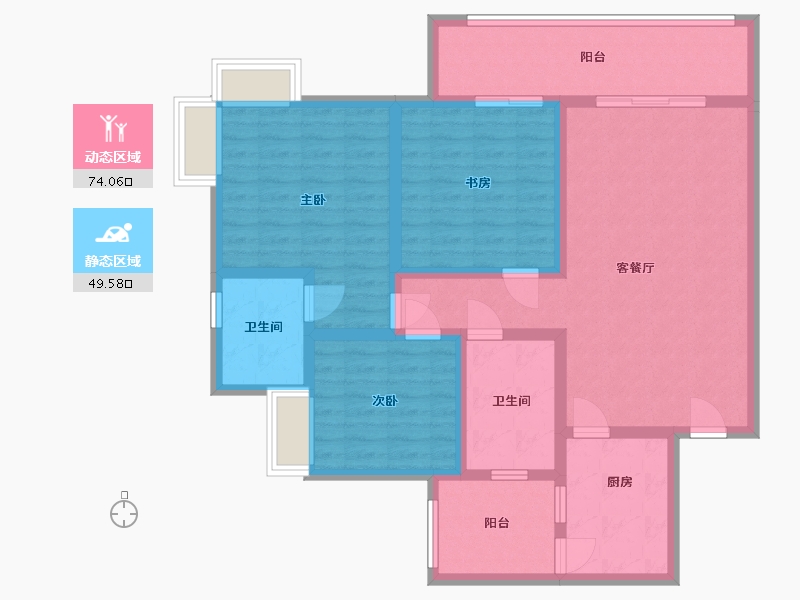 贵州省-遵义市-彰教坝安置房-110.00-户型库-动静分区