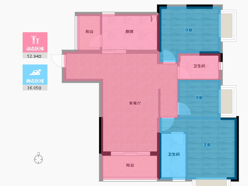 重庆-重庆市-富力院士廷-78.93-户型库-动静分区