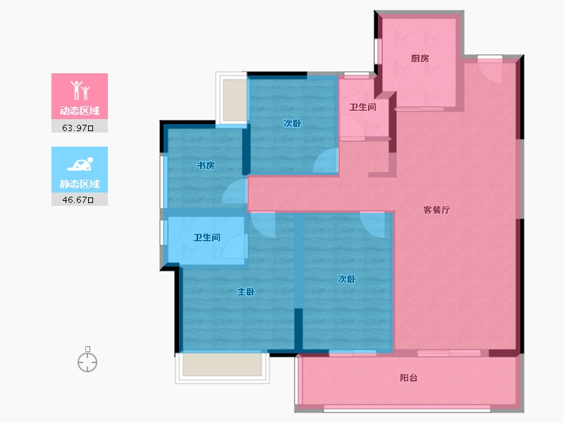 云南省-昆明市-招商雍和府-99.23-户型库-动静分区