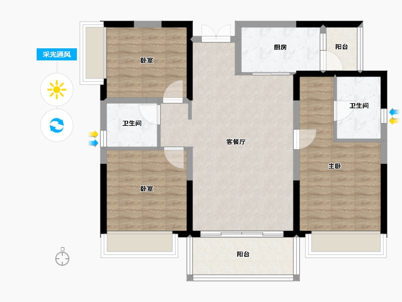 四川省-成都市-城投锦澜悦山-93.60-户型库-采光通风