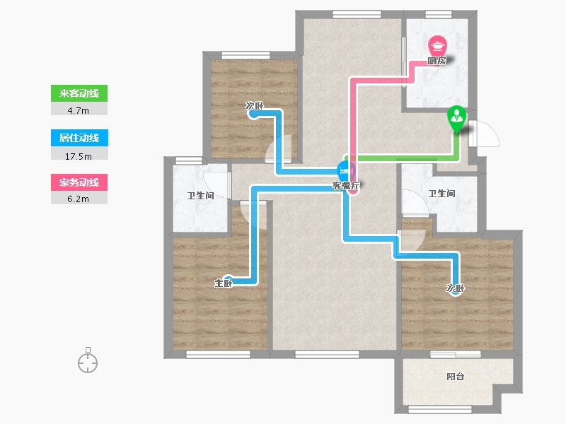 江苏省-徐州市-荣华公园四季-85.60-户型库-动静线