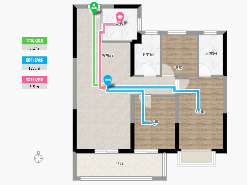 云南省-昆明市-招商雍和府-78.81-户型库-动静线