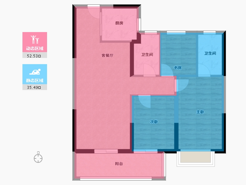 云南省-昆明市-招商雍和府-78.81-户型库-动静分区