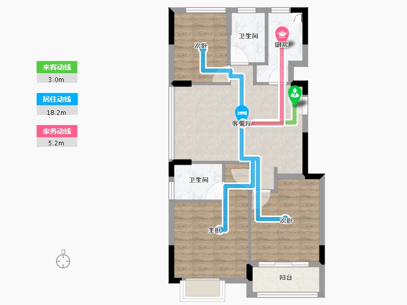 浙江省-金华市-铭扬华府-71.68-户型库-动静线