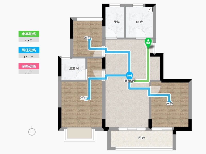 浙江省-金华市-铭扬华府-70.39-户型库-动静线