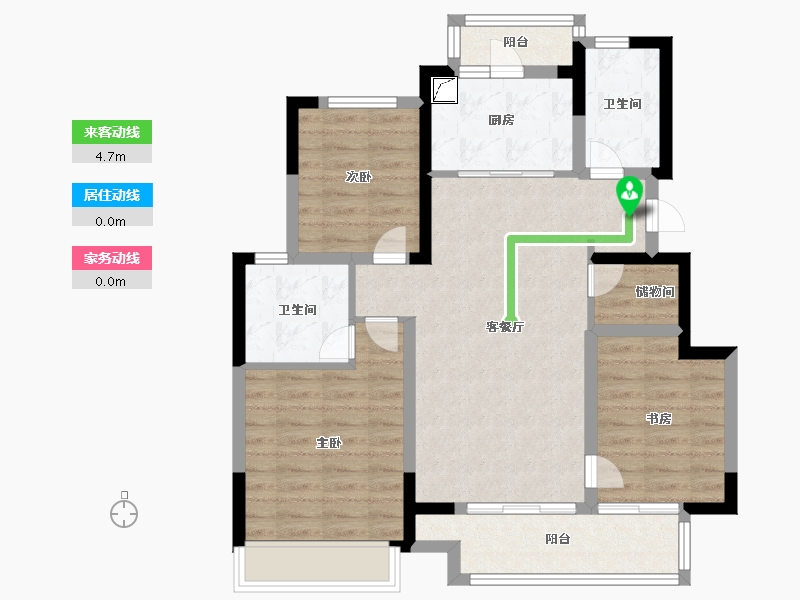 四川省-成都市-领地台兴丽府蘭台-85.60-户型库-动静线