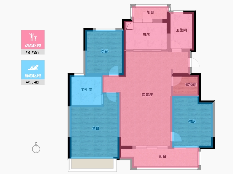 四川省-成都市-领地台兴丽府蘭台-85.60-户型库-动静分区