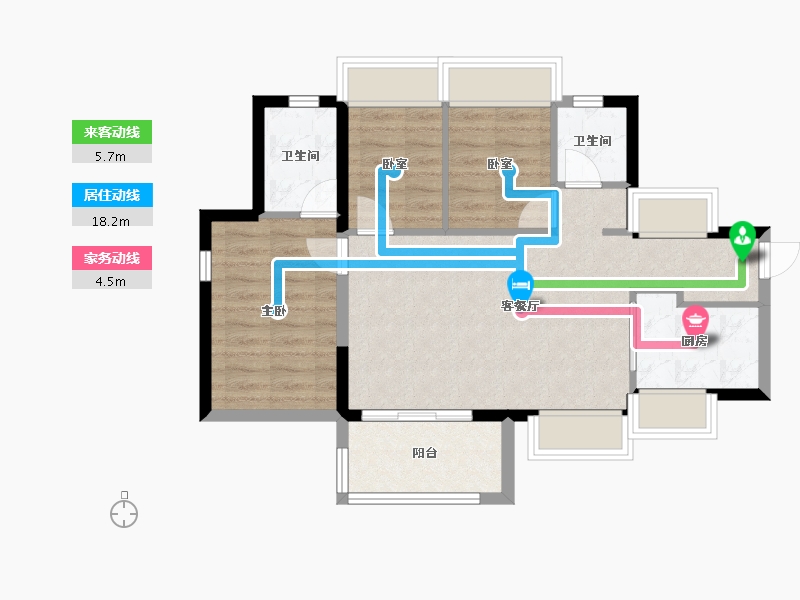 广东省-惠州市-太东万科万悦花园-68.82-户型库-动静线