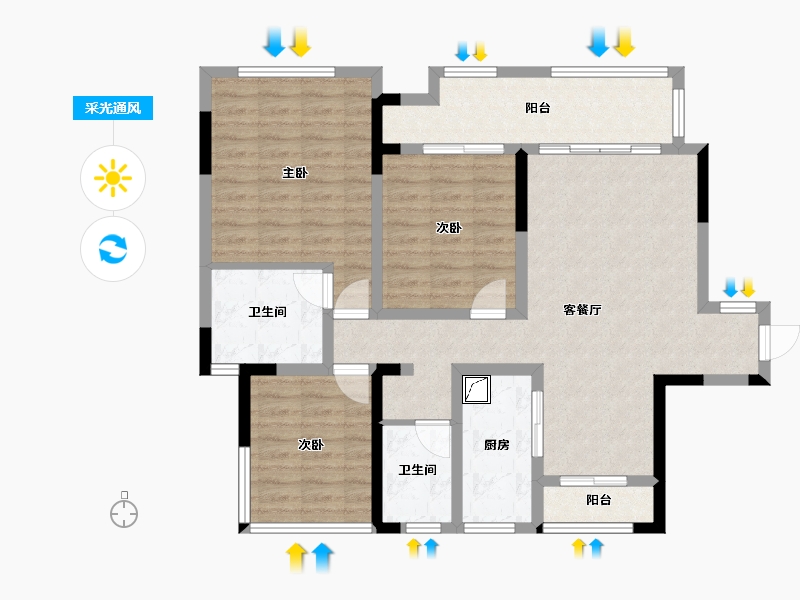 四川省-遂宁市-龙腾帝景-117.00-户型库-采光通风