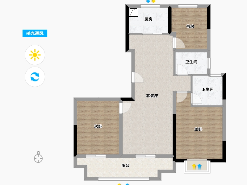 江苏省-徐州市-保利和府-92.00-户型库-采光通风