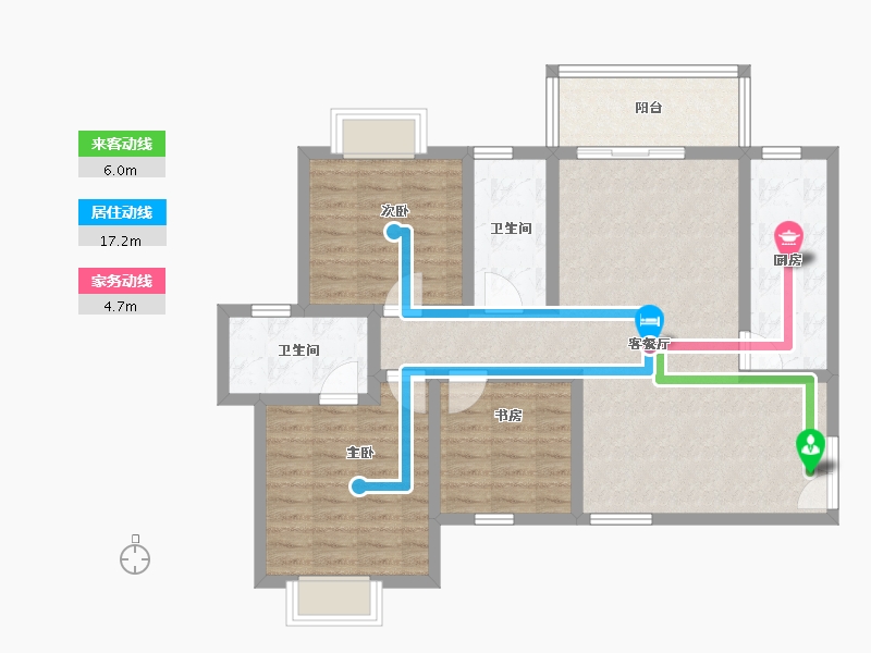 云南省-昆明市-广电苑壹号院-96.00-户型库-动静线