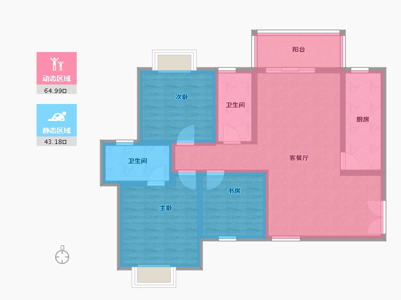 云南省-昆明市-广电苑壹号院-96.00-户型库-动静分区