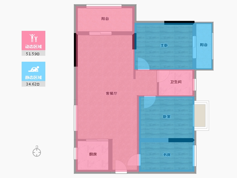 湖南省-衡阳市-外滩壹号-80.00-户型库-动静分区