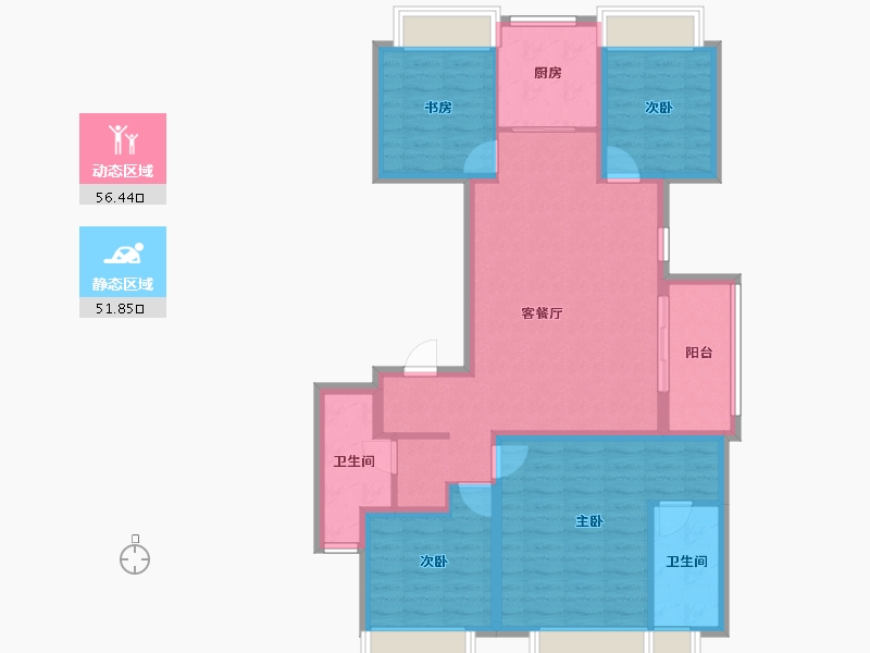 云南省-昆明市-金地峯范-96.36-户型库-动静分区