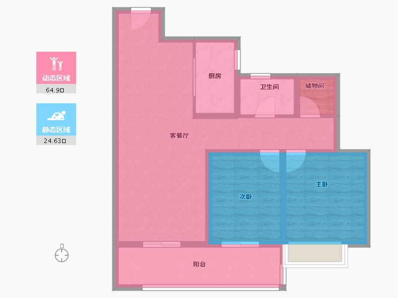 云南省-昆明市-光明璟宸-79.60-户型库-动静分区