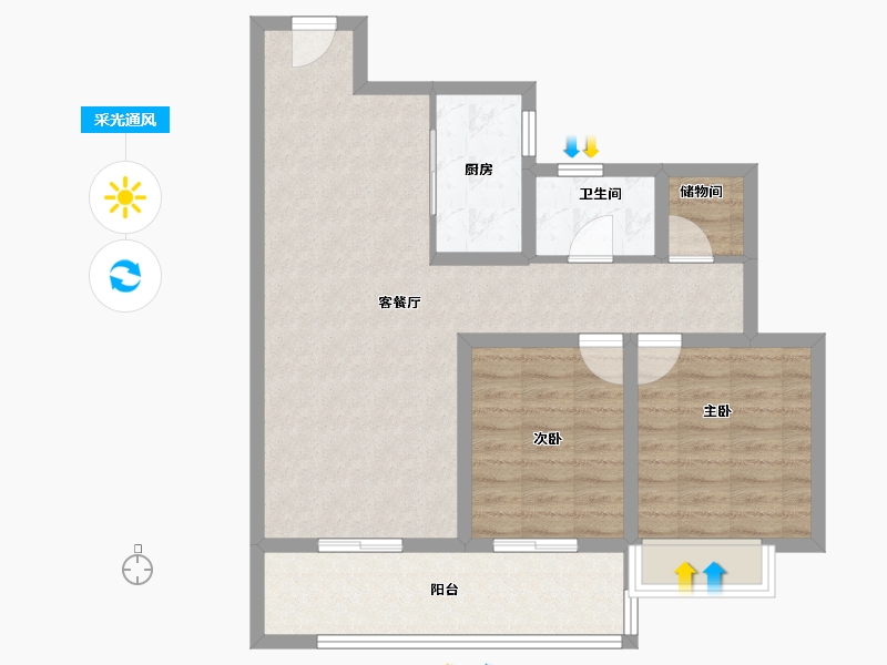 云南省-昆明市-光明璟宸-79.60-户型库-采光通风