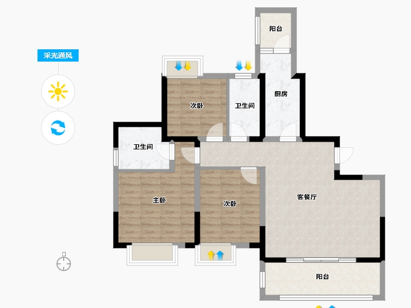 四川省-成都市-SM锦悦-91.84-户型库-采光通风