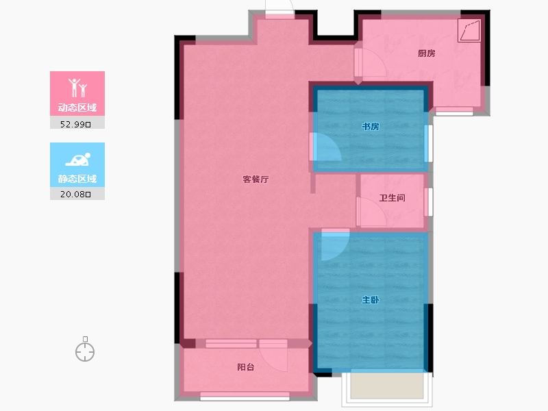 辽宁省-沈阳市-学府壹号-70.00-户型库-动静分区