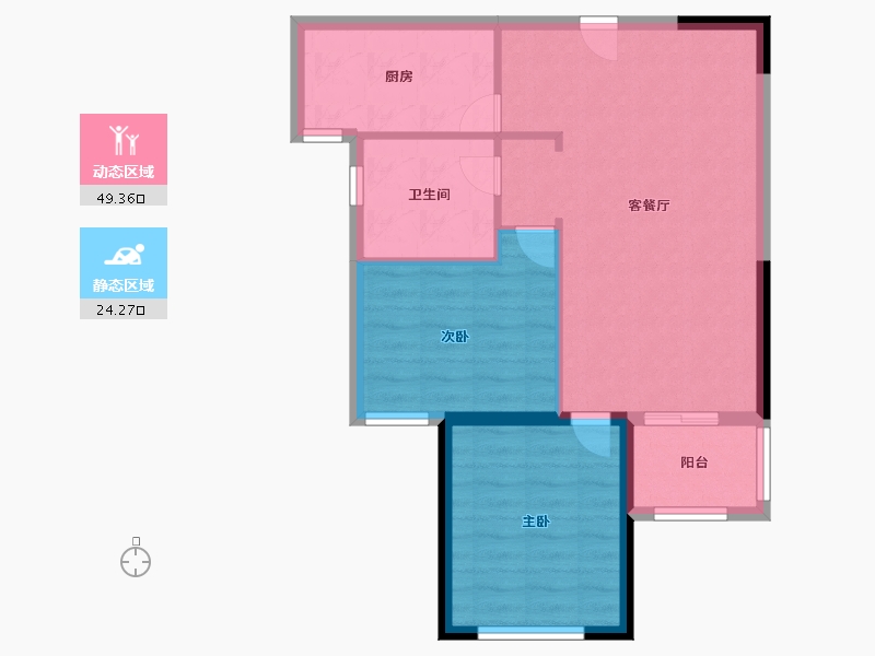 云南省-昆明市-绿地海之城-66.40-户型库-动静分区