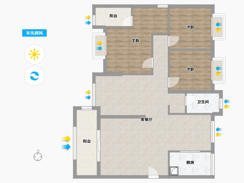 湖北省-荆门市-盛世东方-120.00-户型库-采光通风