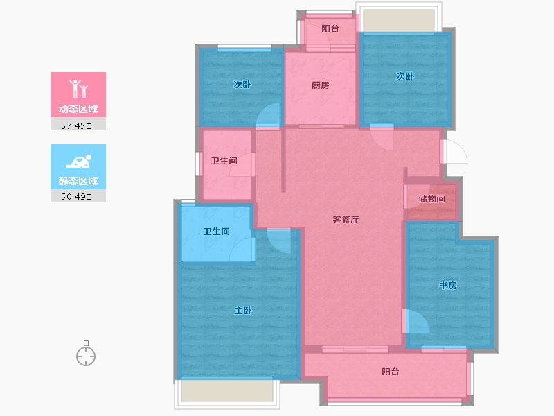 四川省-成都市-领地台兴丽府蘭台-96.03-户型库-动静分区