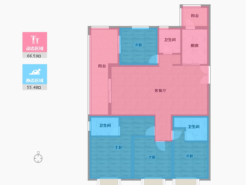 云南省-昆明市-绿地东海岸滇峰-108.80-户型库-动静分区