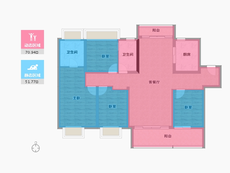 广东省-惠州市-方圆东江月岛-109.61-户型库-动静分区