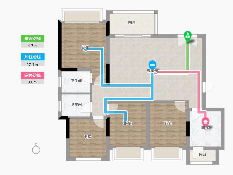 重庆-重庆市-荣盛滨江华府-97.73-户型库-动静线