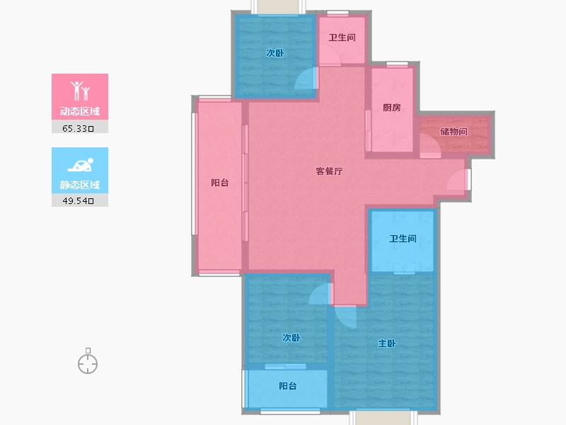 云南省-昆明市-光明璟宸-102.30-户型库-动静分区